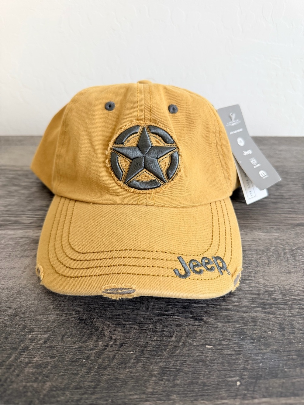 Jeep Yellow Baseball Cap with Embroidered Star and Logo